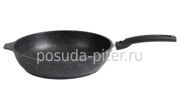 Сковорода 220/50мм с антипригарным покрытием (Темный мрамор) тм "Kukmara"